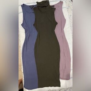 Chic Sleeveless Midi Dress - Green,Purple, Blue